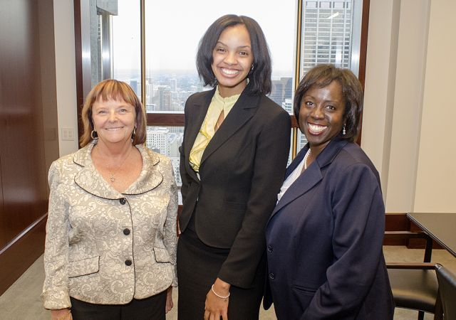 ISBA Women in the Law Committee Chair Mary Petruchius, Kristina Wilson, Patricia Brown Holmes